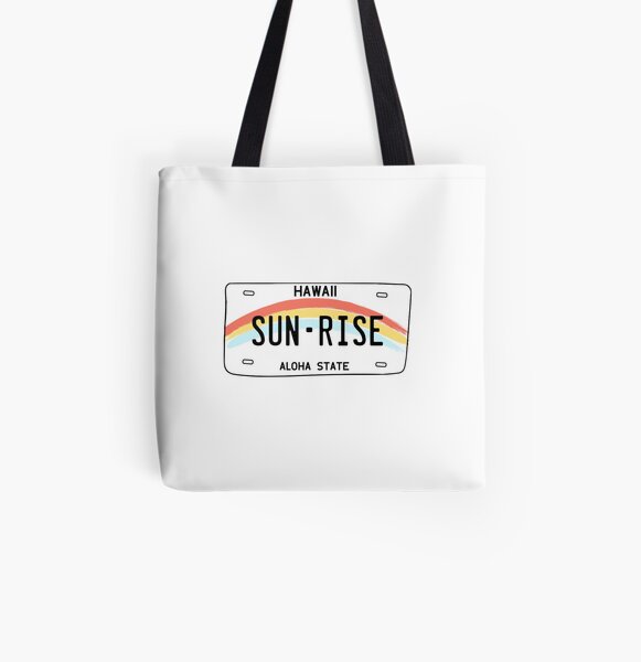 Hawaii Sun Rise License Plate All Over Print Tote Bag