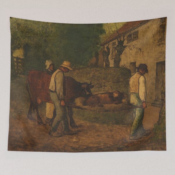 Artikelvorschau, Das in den Feldern geborene Kalb nach Hause bringen - Jean-François Millet entworfen und verkauft von themasters.