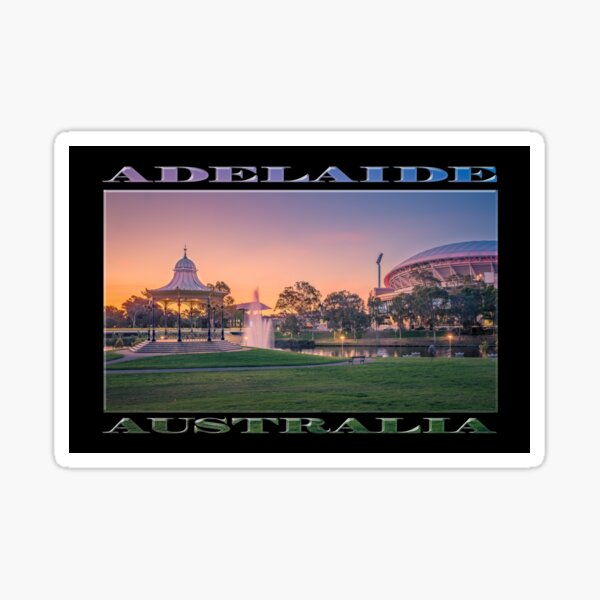 Adelaide Sunset (poster on black) Sticker