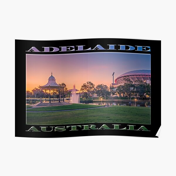 Adelaide Sunset (poster on black) Poster