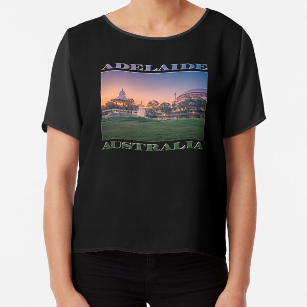 Adelaide Sunset (poster on black) Chiffon Top