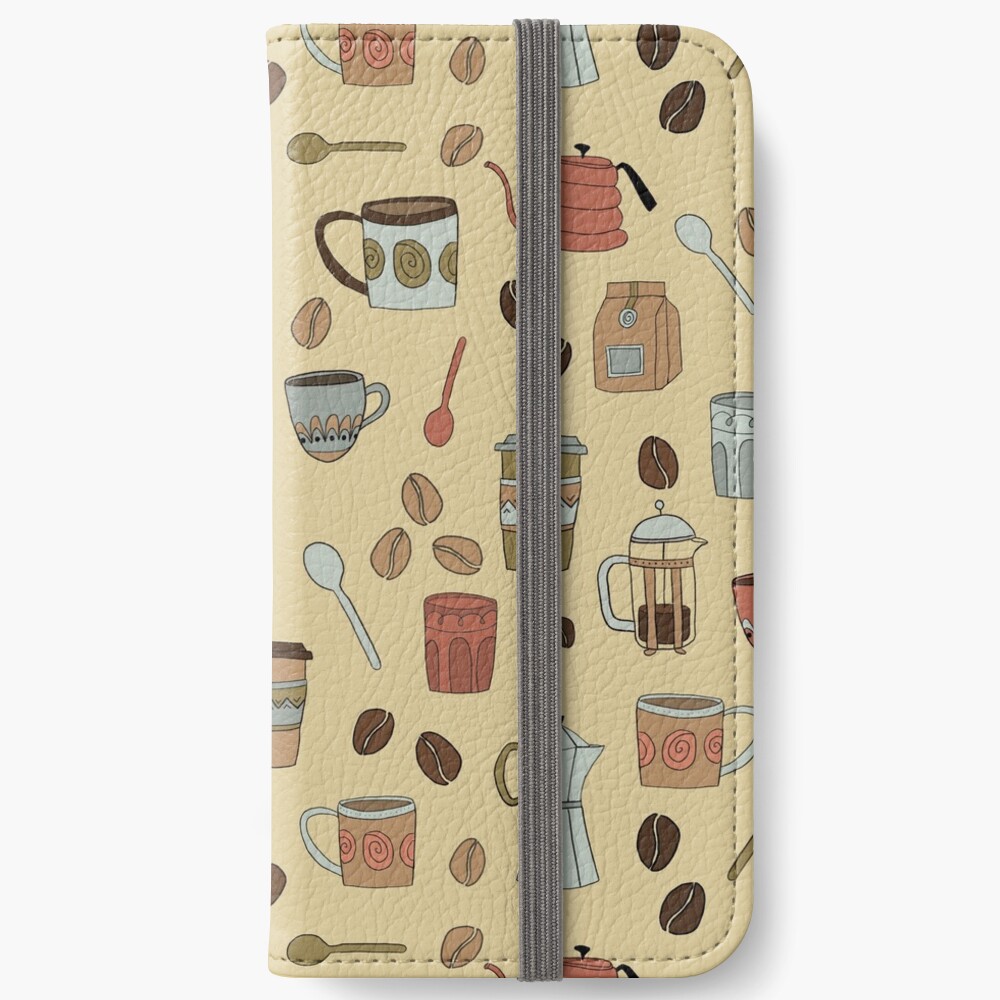 Coffee Lover Pattern iPhone Wallet