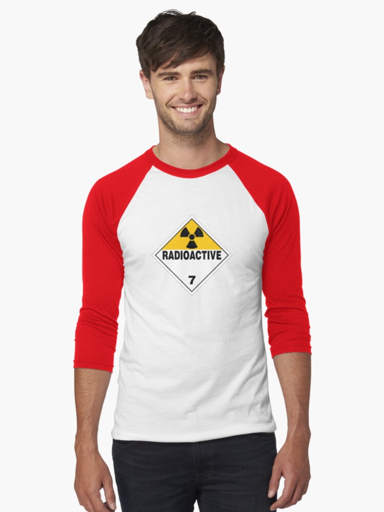 Thumbnail 1 von 3, Baseballshirt mit 3/4-Arm, Radioaktives Warnschild designt und verkauft von rupertrussell.