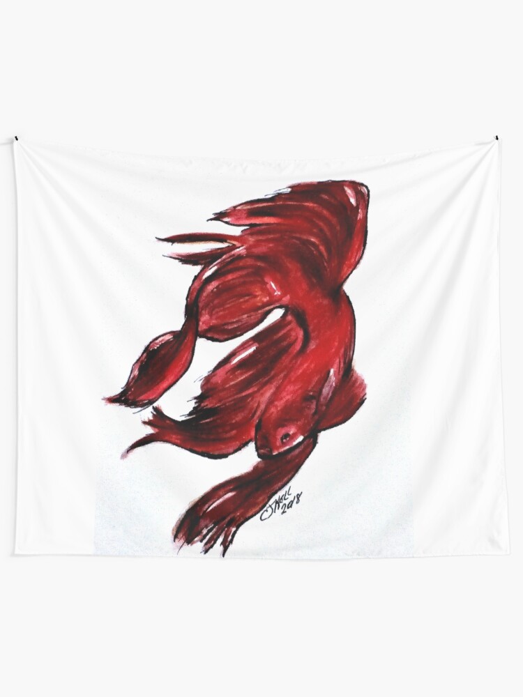 Alternate view of Art Doodle No. 36 Betta Fish Tapestry