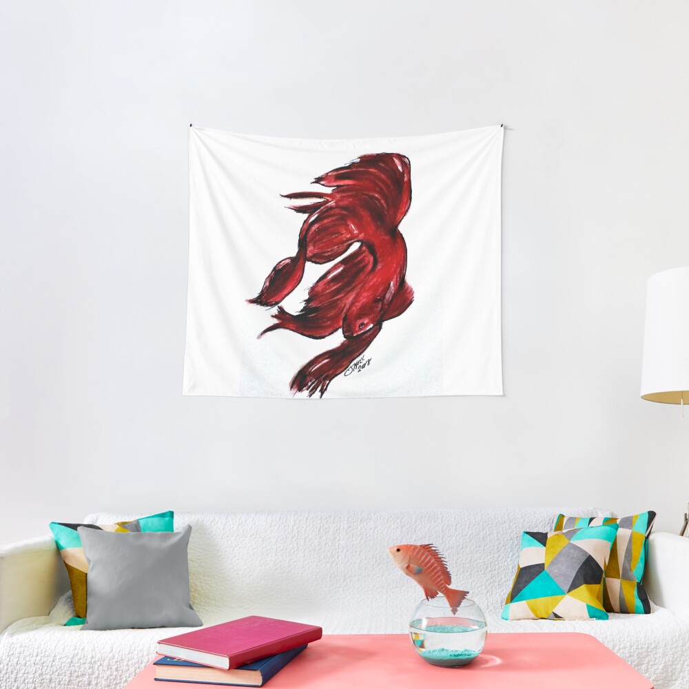 Art Doodle No. 36 Betta Fish Tapestry