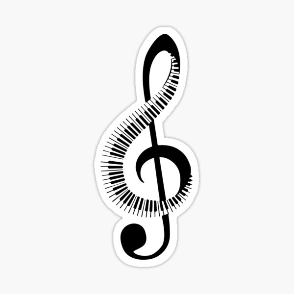 "Piano Keys Treble Clef" Sticker by ThrivePiano | Redbubble