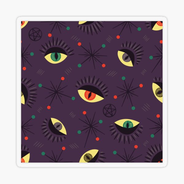 Reptile witch eyes retro pattern Transparent Sticker