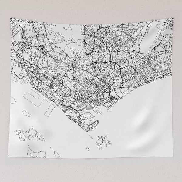 Item preview, Singapore White Map designed and sold by multiplicitymap.