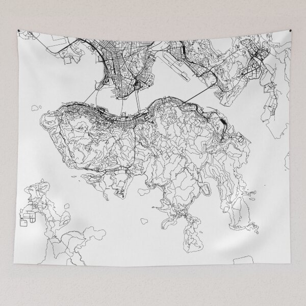 Item preview, Hong Kong White Map designed and sold by multiplicitymap.