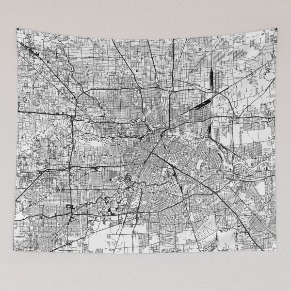 Item preview, Houston White Map designed and sold by multiplicitymap.