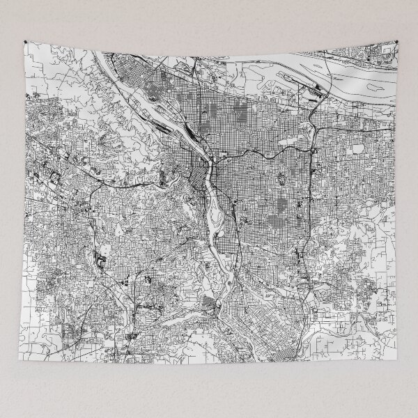 Item preview, Portland White Map designed and sold by multiplicitymap.