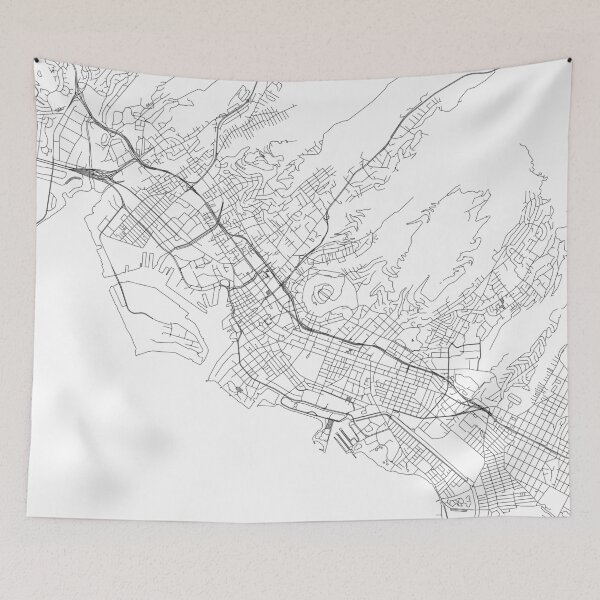Item preview, Honolulu White Map designed and sold by multiplicitymap.