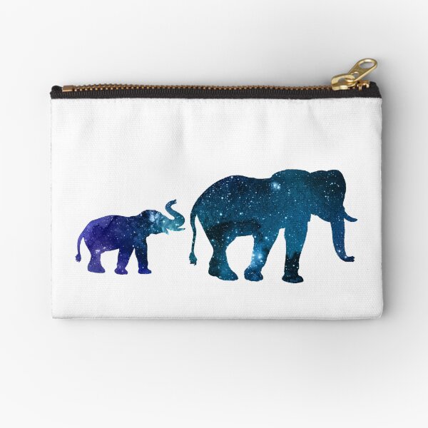 Elephant & Calf Zipper Pouch
