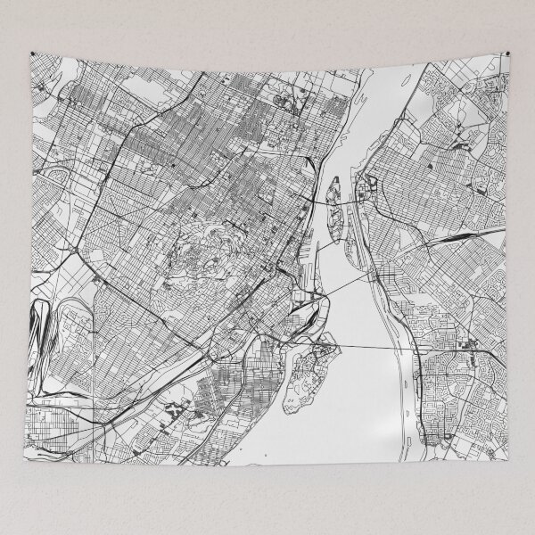 Item preview, Montreal White Map designed and sold by multiplicitymap.