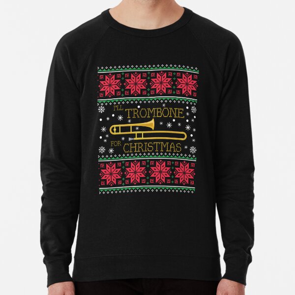 Trombone Ugly Christmas Sweater Marching Band Christmas Sweater