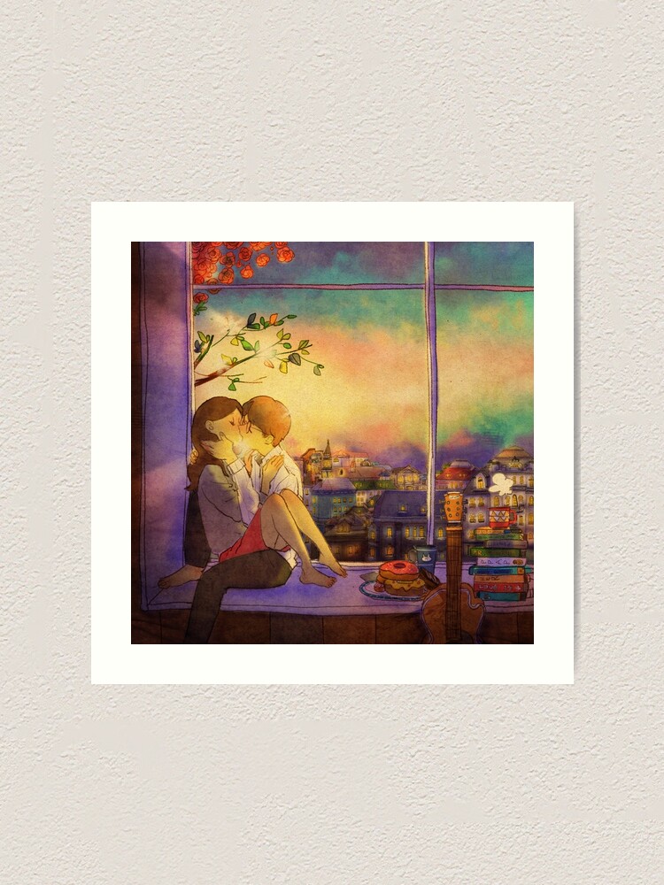 Alternate view of Romantic kiss Art Print