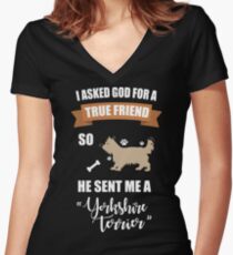 Yorkshire Terrier Puppy Dog Owner Gifts Women's Fitted V-Neck T-Shirt