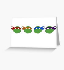 TMNT graphic heads Greeting Card