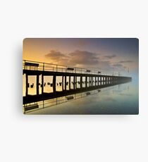 Pooley Bridge Pier in Morning Mist Canvas Print