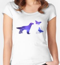 English Setter and Butterflies Women's Fitted Scoop T-Shirt