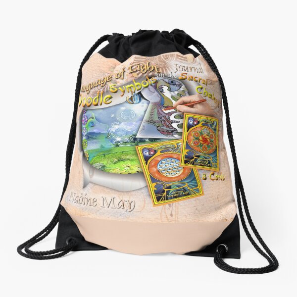 The Language of Light Doodle Symbols on the Sacral Chakra Drawstring Bag