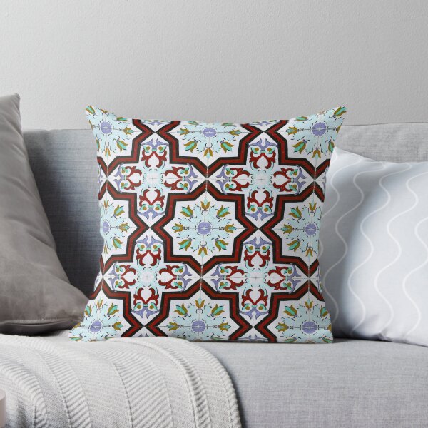 Portugal tile pattern Throw Pillow