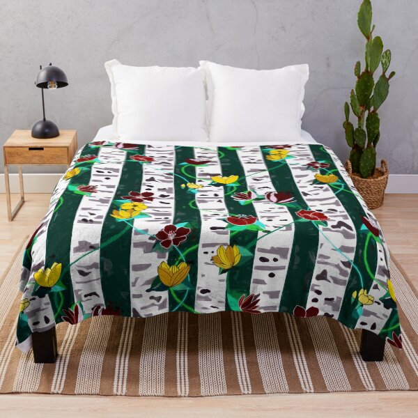 Item preview, Birch Trees On Forest Green designed and sold by TigaTiga.