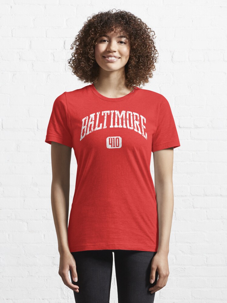Baltimore 410 (White Print) Essential T-Shirt for Sale by smashtransit