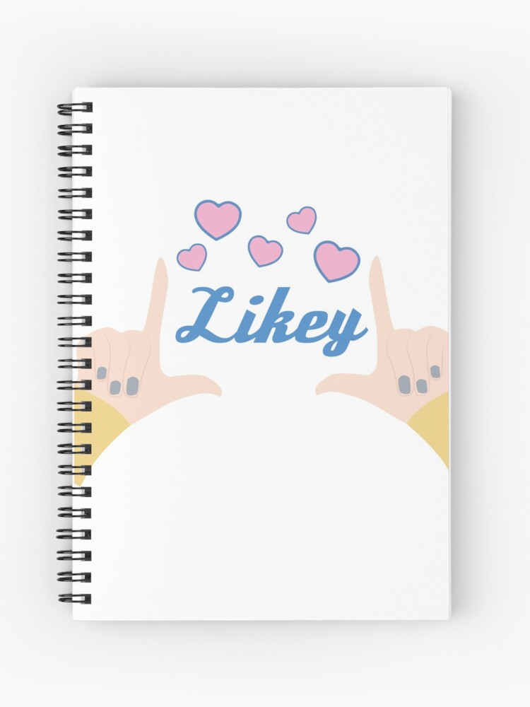 Twice Likey Cute Kpop Song Lyrics Typography Spiral Notebook By Mschubbybunny Redbubble