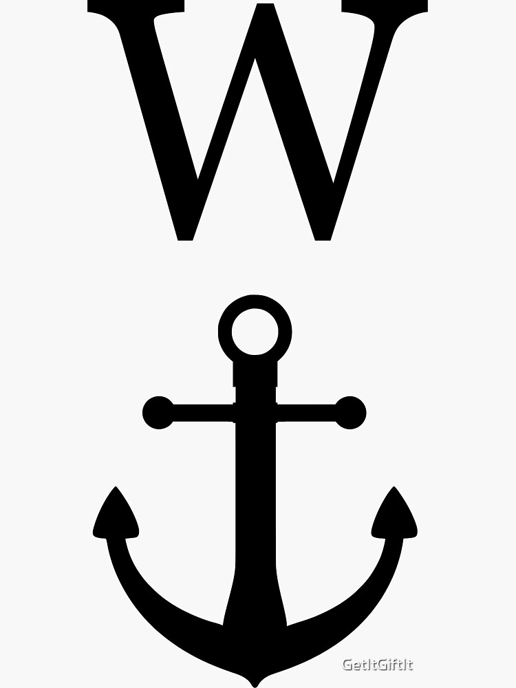 "W anchor Rude Wordplay design" Sticker for Sale by GetItGiftIt Redbubble