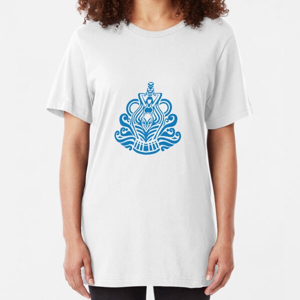 Zodiac Sign Aquarius Blue Slim Fit T-Shirt
