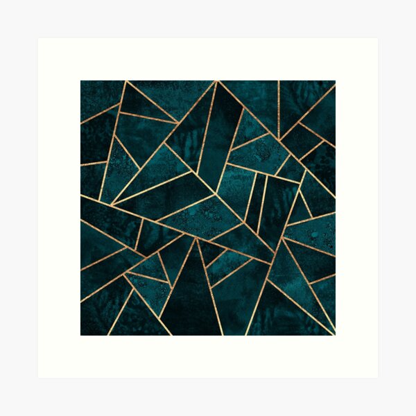 Deep Teal Stone Art Print