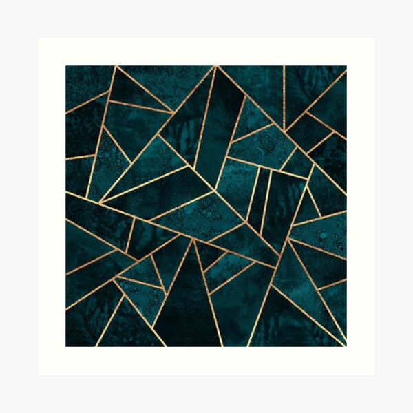 Pierre turquoise profonde Impression artistique