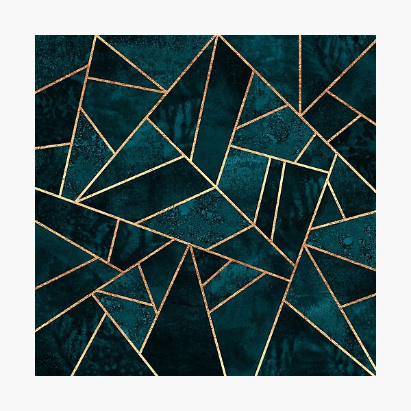 Deep Teal Stone Photographic Print