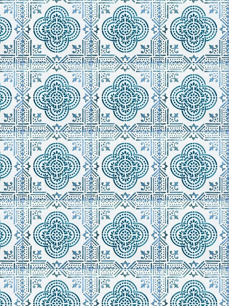 Blue portugal tile with dots by creaschon