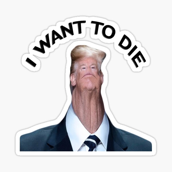 Vista previa del artículo con la obra «Donald Trump quiero morir», diseñado y vendido por virtualheaven.