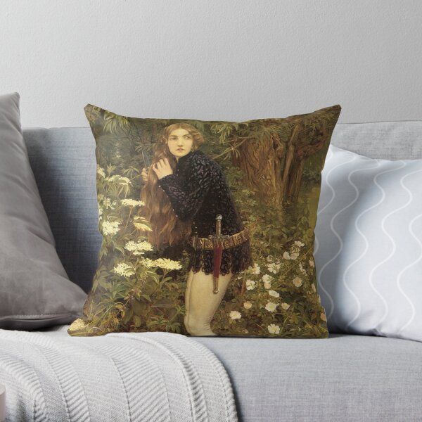 The Little Foot Page - Eleanor Fortescue-Brickdale Throw Pillow