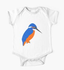Blue And Orange Kingfisher One Piece - Short Sleeve