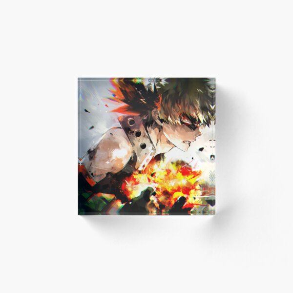 The Burning Rage Of Bakugo Katsuki Acrylic Block
