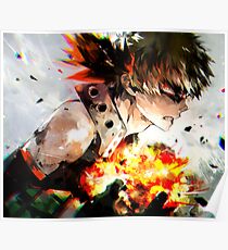 Póster La furia ardiente de Bakugo Katsuki