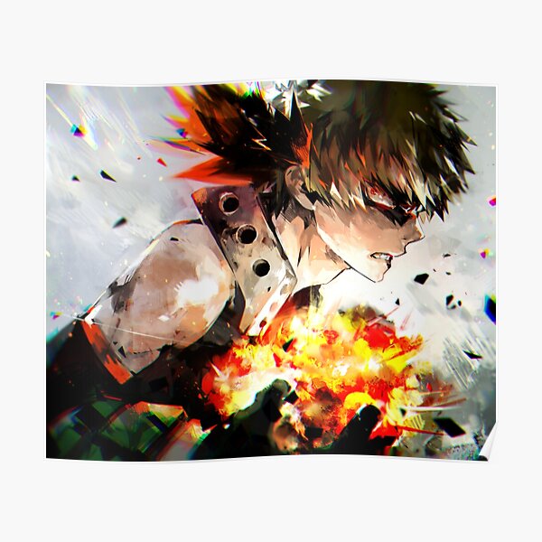 La rage ardente de Bakugo Katsuki Poster