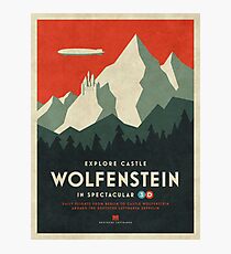 Castle Wolfenstein Vintage Tourism - Border 3D Red Photographic Print