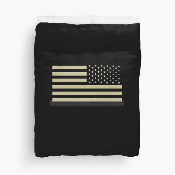 AMERICAN ARMY. Soldier. American Military. Arm Flag, US Military, IR, Infrared, USA, Flag, Reverse side flag, on BLACK. Duvet Cover