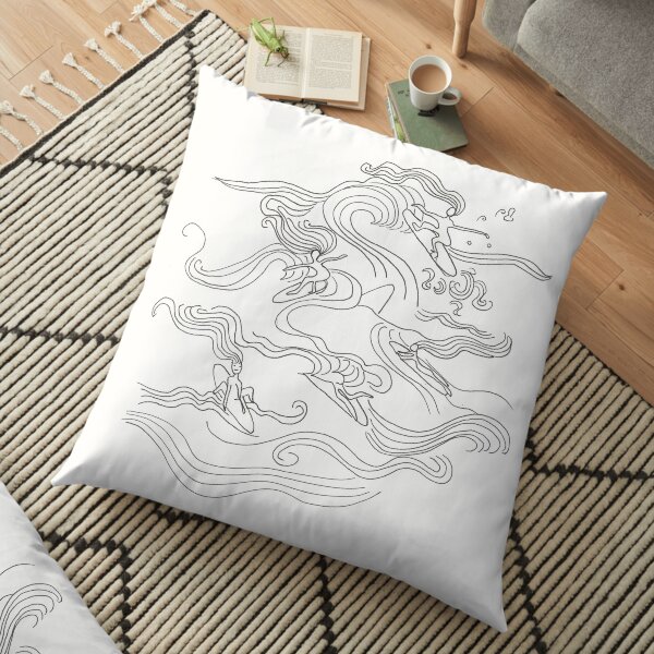 Ladies surfer Floor Pillow