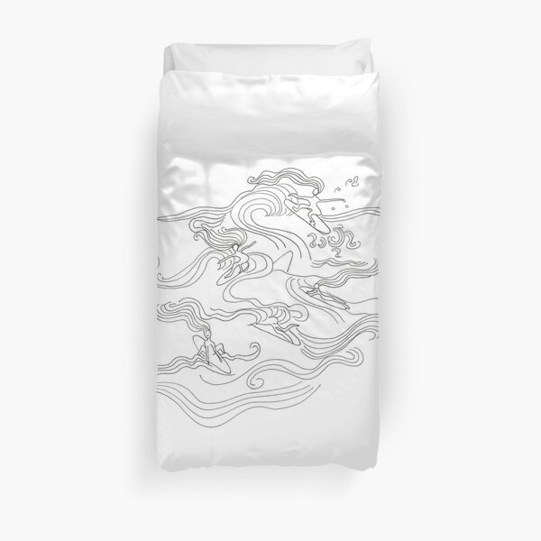 Ladies surfer Duvet Cover