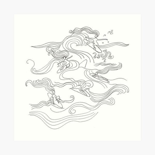 Ladies surfer Art Print