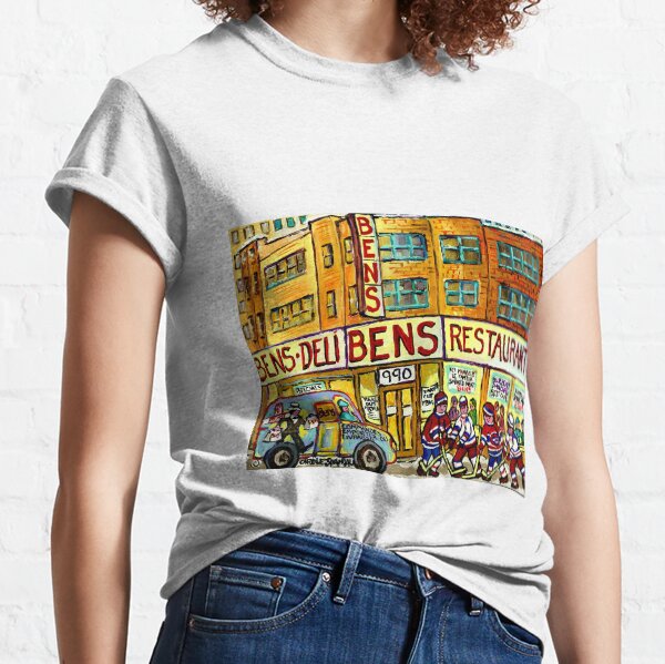 BEN'S DELICATESSEN VANISHED MONTREAL WINTER STREET HOCKEY SCENE Classic T-Shirt