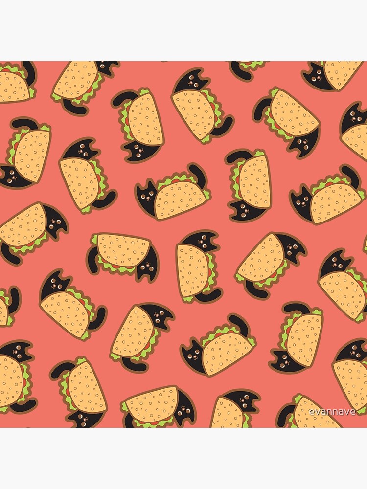 Taco Cat Pattern with Black Cats by evannave