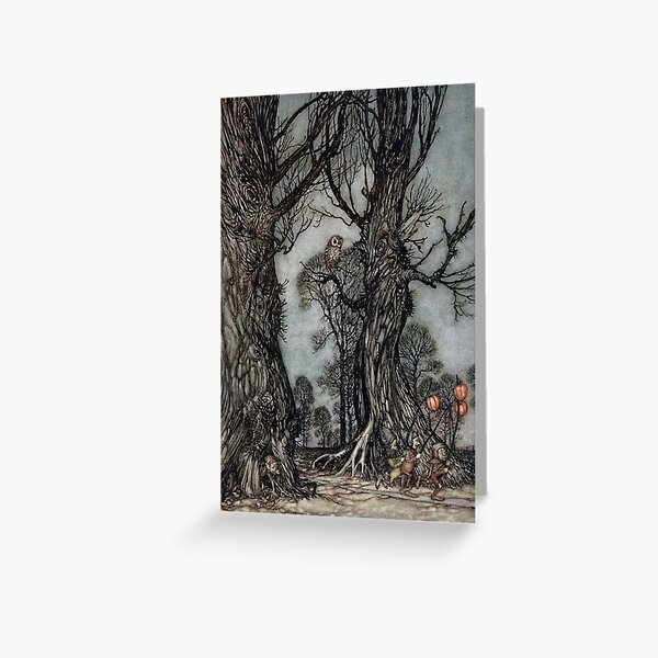 Pumpkin Lanterns - Halloween - Arthur Rackham Greeting Card