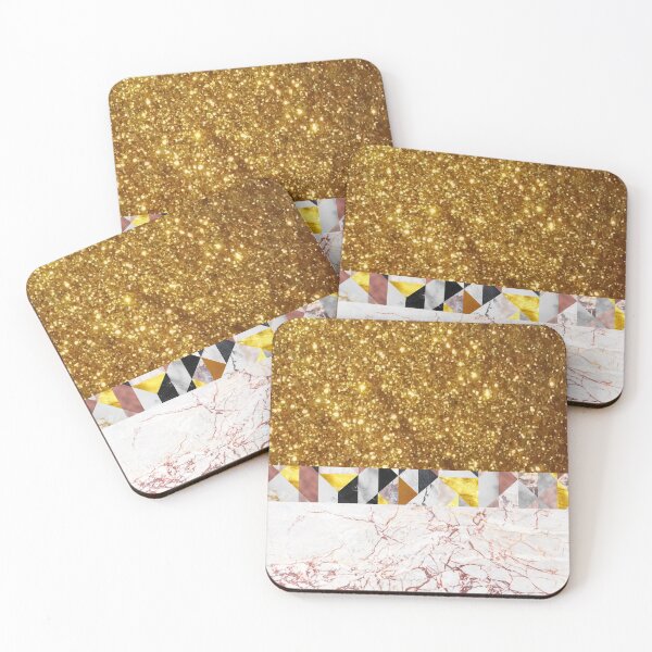 Item preview, Glittering Gold, Rosegold Marble and Geometric Metallic Pattern designed and sold by cadinera.